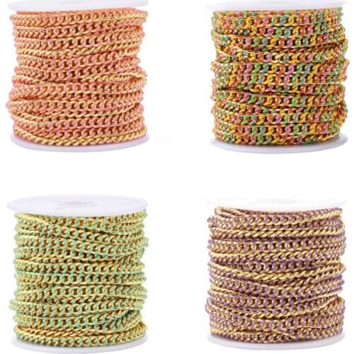 Stainless Steel Twisted Chains, Stainless Steel Color, 2x1.3x0.4mm; about 25m/roll