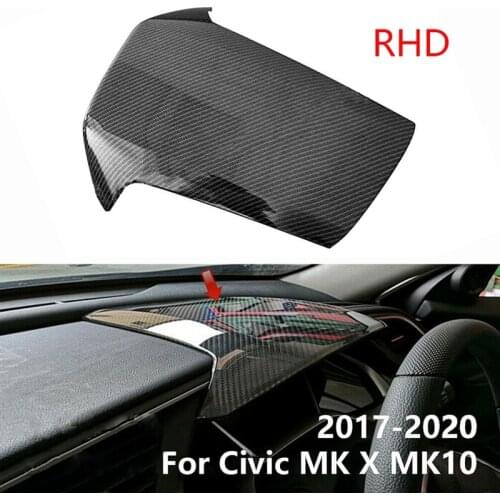 Carbon Fiber Car Steering Wheel Cover Trim Dashboard Panel Speeeter Cover for Honda Civic MK X MK10 2017-2020 RHD