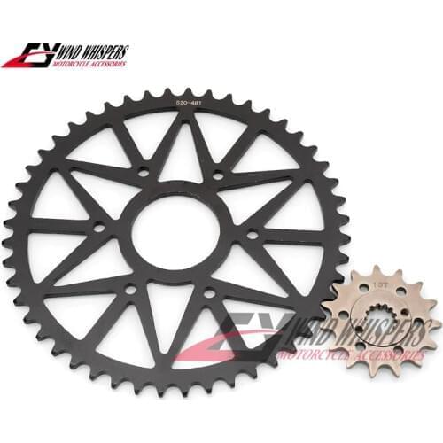 48T/15T 520 Motorcycle Front Rear Chain Sprocket For KTM 390 Duke 2013-2018 390 RC 2014-2018 390 RC R 2018