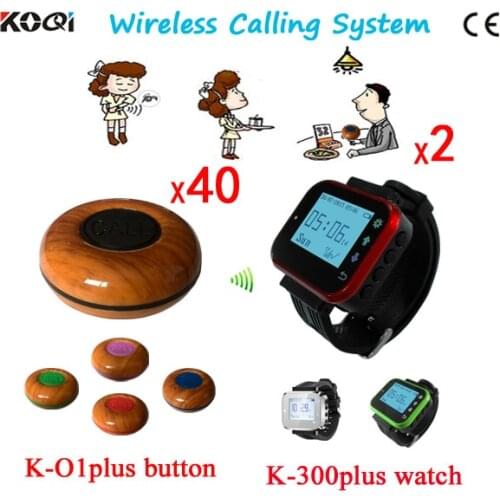 Pager Waiter Call System Of 2 Receiver Service+40 Transmitter Bell Alarm