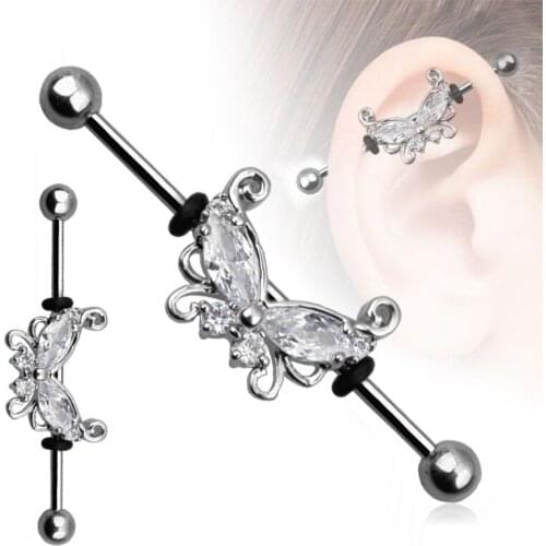 New arrival scaffold barbells surgical Stainless Steel big cross dangle industrial barbell piercing