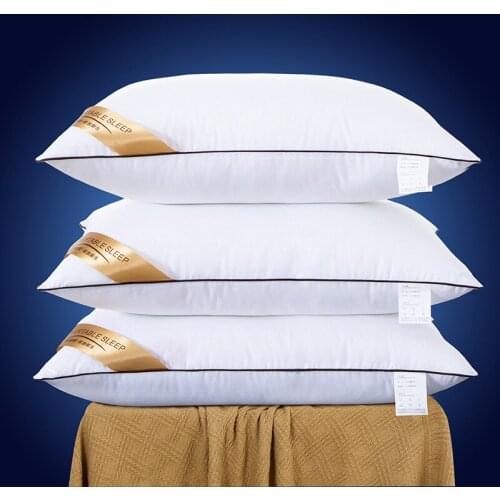 Five-Star Hotel Anti-Feather Fabric Down Alternative Pillow Insert Protection Cervical Vertebra Pillow (1 pc Pack)