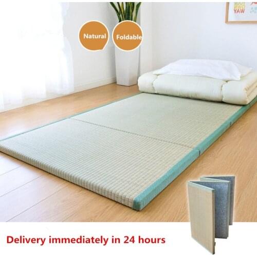 Rectangle Large Foldable Floor Straw Mat For Sleeping Tatami Rug Flooring Foldable Japanese Traditional Tatami Mattress Mat