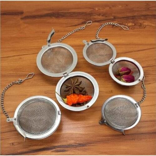 1PC Silver Tea Strainer Reusable Stainless Mesh Herbal Ball Tea Spice Teakettle Locking Tea Filter Infuser Spice PD 003