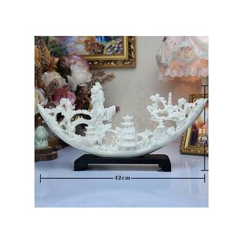 Modern living room TV cabinet porch decorations Home Furnishing shelf Ivory ornaments Everything is going smoothly