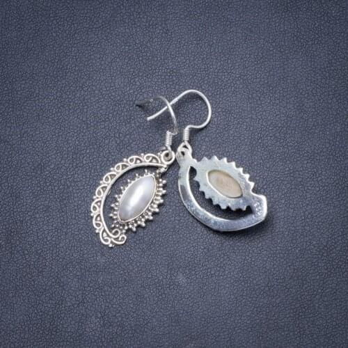 Natural River Pearl Handmade Unique 925 Sterling Silver Earrings 1.5" Y1882
