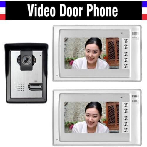 7 inch video door phone doorbell System aluminum alloy door Camera Video intercom Kit 2 Monitor 1 Door Camera for villa home