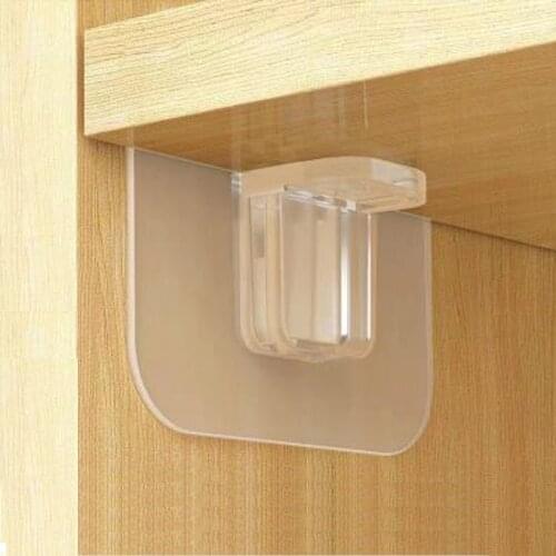 12/8/4Pc Shelf Support Hooks Sticker Punch-free Layered Partition Bracket Paste Screw Hook Triangle Bracket Support Shelf Hooks