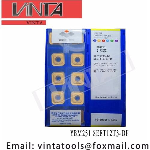 High quality 10pcs/lots YNG151C YBC301 YBM251 YBC302 YBG202 YBG302 SEET12T3-DF cnc carbide threading milling inserts