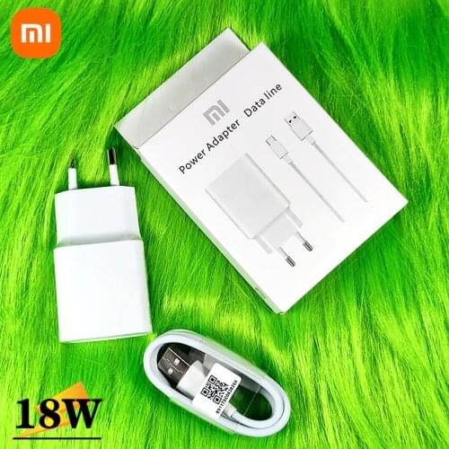 18w charger QC3.0 fast charger adapter USB Type C or Micro usb cable For xiaomi Redmi note 7 8 pro 9s A3 8 2 mix 2 MI 6 mi8 9se