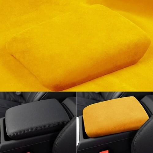 1Pc Suede Left-hand Drive Car Armrest Box Cover Panel Sticker for Audi A4 A5 S4 S5 2017-2021 Automotive Interior Accessories