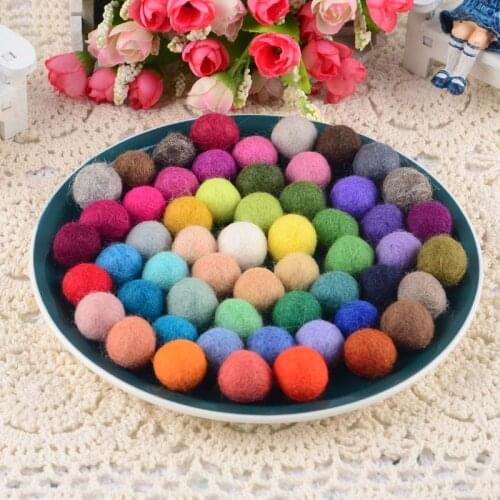 100pcs 2cm DIY Lovely 20mm wool Felt Ball Garland Party Decor Wedding Decorations Colourful Kids Room Decor Fun Home Decor