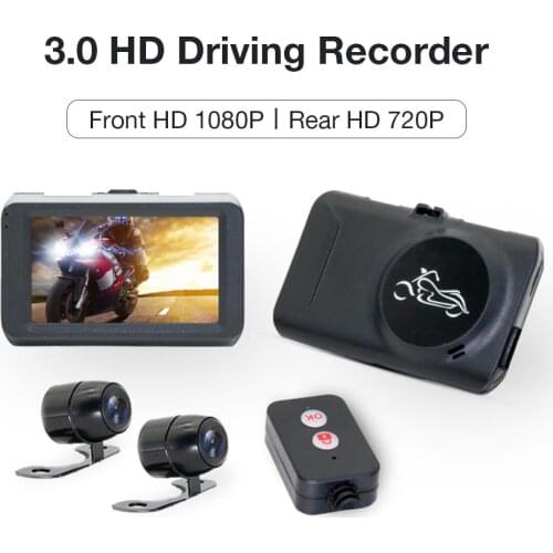 1080P Full Motorcycle 3.0 HD Driving Recorder Front And Rear Waterproof Dual Lens Dashcam G-sensor Recorder