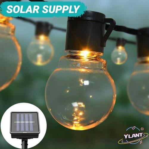 2021 NEW Solar Power LED Decorative light String With 10/20 LED Globe Bulbs Fairy lights Garland Garden Outdoor Decoration lamp