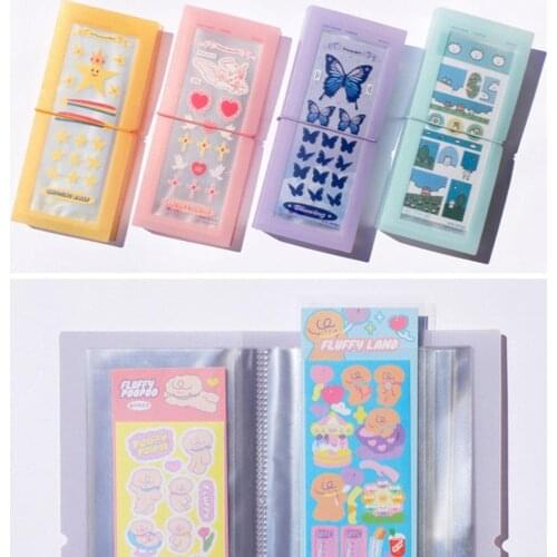 30 Pages/book Portable Long Transparent Strap Storage Booklet Collection Of Bills Sorting Collection Photo Sticker Storage