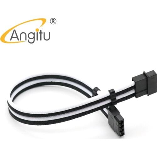 4mm PET Sleeve Mix Sleeved Molex 4Pin Male to Female Power Extension Cable With 2pcs Cable Comb