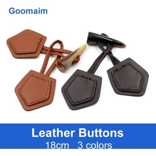 50pcs fashion natural color leather buttons for jeans sewing overcoat knot buttons Chinese frog button