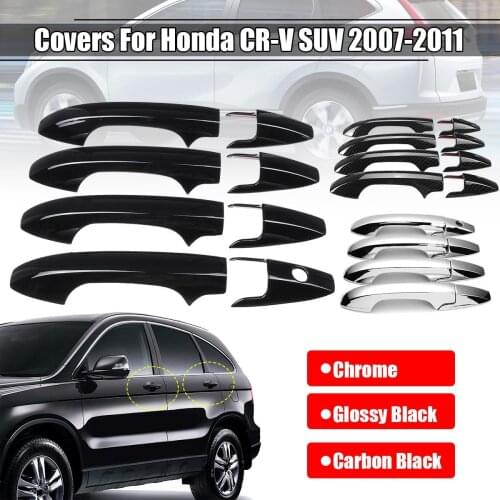 8PCS Chrome Exterior Door Handles Cover Trim for Honda CRV 2007 2008 2009-2011 Outside Doors Case Skin Sticker Car Accessories