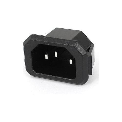 AC 250V 10A Panel Mounted IEC320 C14 3 Pins Power Plug Socket Adapter
