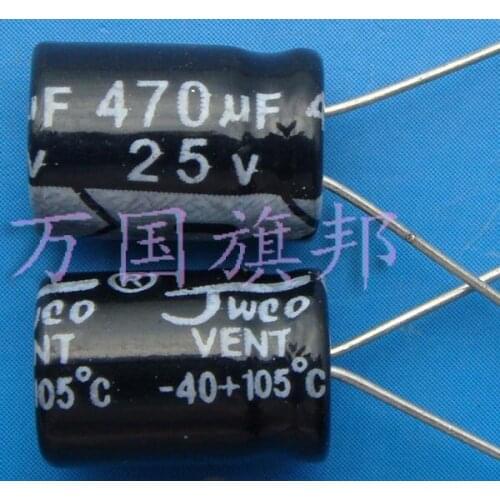 Free Delivery. 105 degrees of environmental protection aluminum board 470 uf electrolytic capacitors 25 v