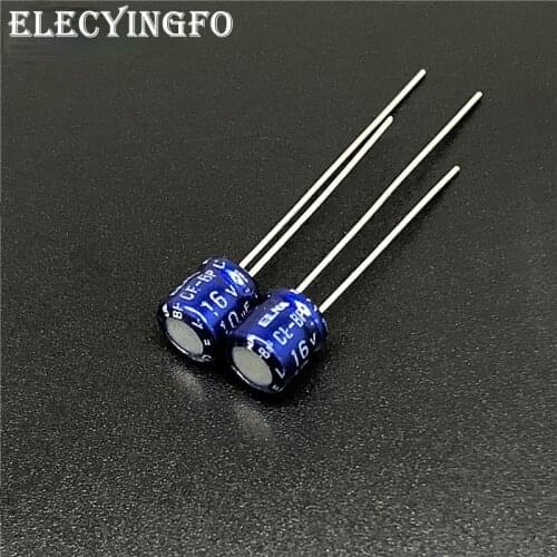 100pcs 10uF 16V ELNA CE-BP 5x5mm 16V10uF Bipolar Audio Capacitor BLUE