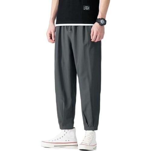 Summer Ice Silk Harem Pants Men Thin Baggy Casual Wide Leg Tracksuit Trousers Plus Size 5xl Elastic Waist Korean Clothing 2021