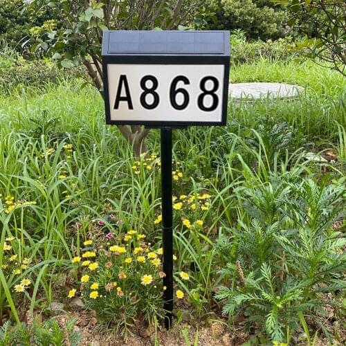 Digital Address Indication Number Plate Lamp Light Control Outdoor House Number Light LED Solar Doorplate Lamps