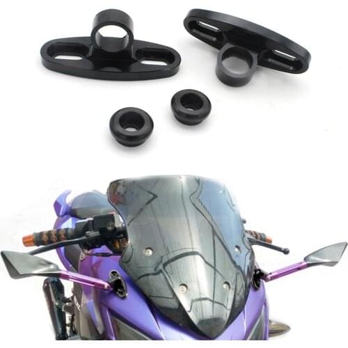CNC 2PC Rearview Side Mirrors Adapter For Kawasaki Z1000SX ER6N/F ninja 250R/300 z1000 z900 z800 ZX10R Mirror Mount Clamp Holder