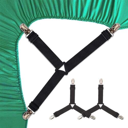 2/4 Pcs Elastic Bed Sheet Grippers Belt Fastener Bed Sheet Clips Non-Slip Mattress Cover Blankets Holder Home Textiles Organize