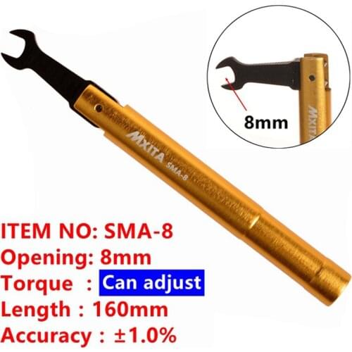 Mxita SMA torque wrench RF connector opening 8MM electrommunication Coax Adapter convertor Straight goldplated spanner