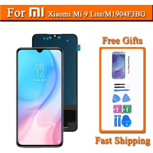 Amoled Display For Xiaomi Mi 9 Lite LCD with 10 Touches Screen Replacement Support Fingerprint For Mi9 Mi 9 Lite M1904F3BG