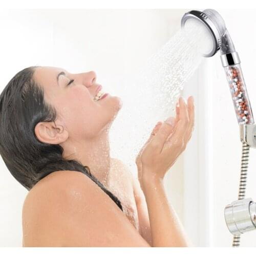 Bathroom Ionic Mineral Beads Shower Head with Vitamin C Shower Filter High Pressure Saving Water Handheld SPA Shower