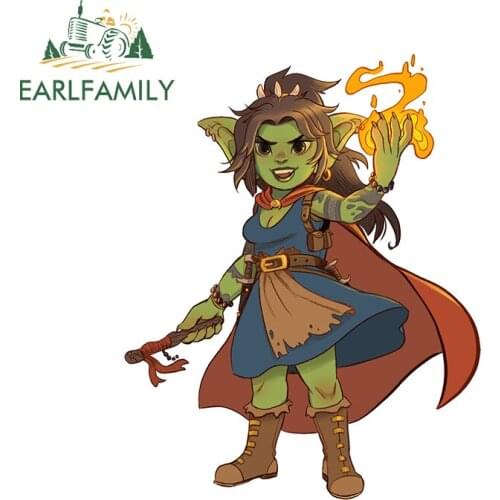 EARLFAMILY 13cm x 10.5cm for Goblin Gals Fantasy Character Funny Car Stickers Scratch-Proof Sunscreen Decal Vinyl Car Styling