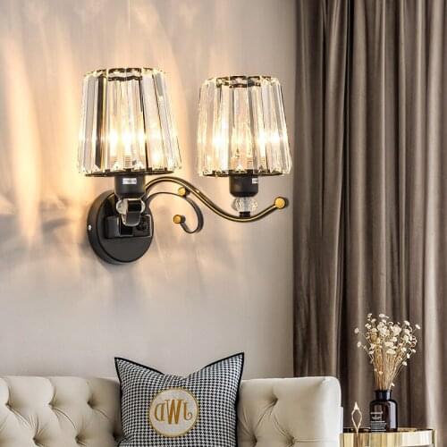 Bedroom Crystal Wall Lamp New Style Living Room Wall Lamps Staircase Aisle Lamp Modern Minimalist Bedside Light