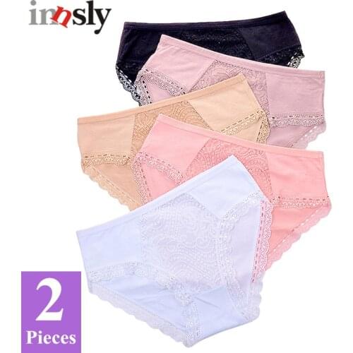 Innsly Underwear Women High Waist Panties Cotton Big Size Female Briefs Lace Embroidery Breathable Lingeries