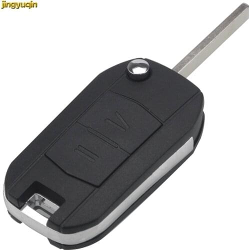 Jingyuqin 2 Buttons Remote Folding Flip Car Key Shell Replacement for Opel Vauxhall Corsa Combo Meriva with Blade HU43 (79)