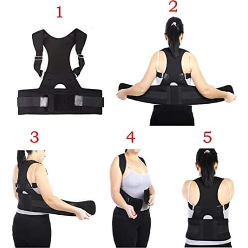 Posture Corrector Back Pain Belt Elastic Corset Back Lumbar Brace Support Waist Band Chest Health Care for Women Men M L XL XXL