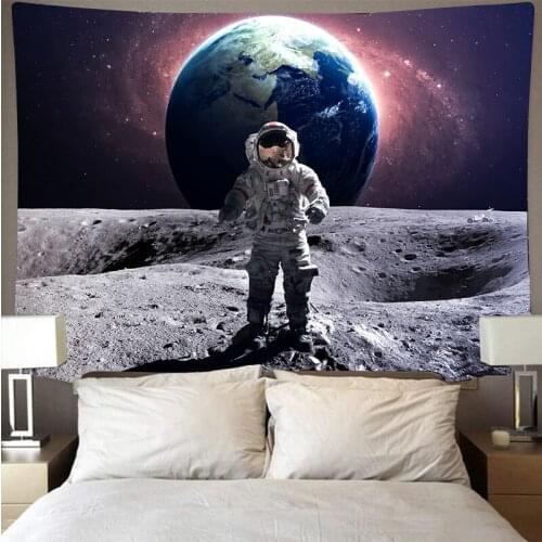 Space Moon Tapestry Astronaut Cosmic Planet psychedelic tapestry wall blanket cover home room decoration