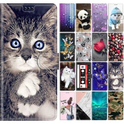 For Funda Nokia 2.3 Leather Case for Nokia 2.4 2.3 1.4 Case Cute Panda Cat Rose Butterfly Wallet Flip Phone Covers Capa Women