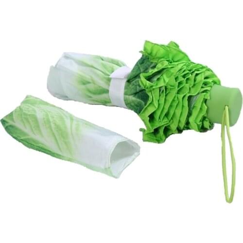 Creative Cabbage Umbrella Lettuce Folding Sunny and Rainy Umbrellas Anti-uv Beach Funny Vegetable Umbrella Parasol Women Gifts