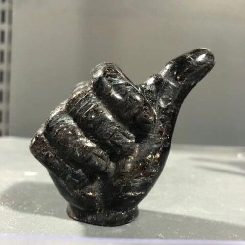 Crystal Natural Astrophyllite Garnet Quartz,Fireworks Gesture Gem Stone,Hand-Carved Statues, Home Decor, Reiki Healing Stones