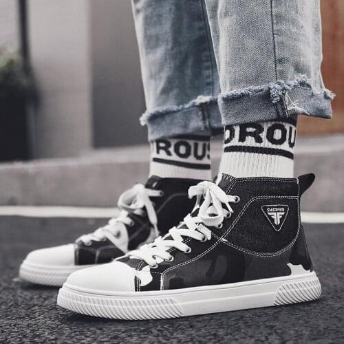 Skate Shoes Sneaker Men Comfortable Skateboard Shoes Breathable High top Shoes Camouflage canvas Classic Shoes Zapatos Hombre