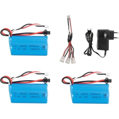 7.4V 1500mAh lipo Battery for YDI U12A Syma S033g Q1 TK H101 Rc Toys Boats Cars Tanks Drone Part 18650 battery and charger set
