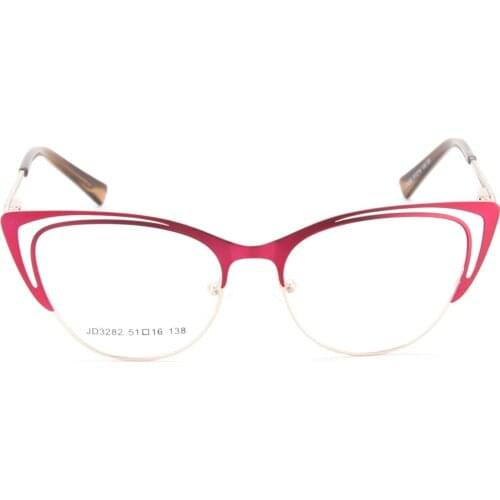 Fashion Cat Eye Glasses Frames Plastic titanium Women Trending Rivet Styles OpticalComputer Glasses jd3282