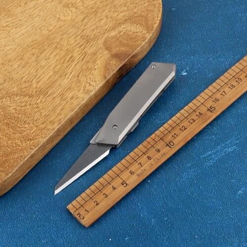 New portable titanium alloy handle 14C28N blade folding outdoor camping tactics hunting self-defense express unpacking fruit too