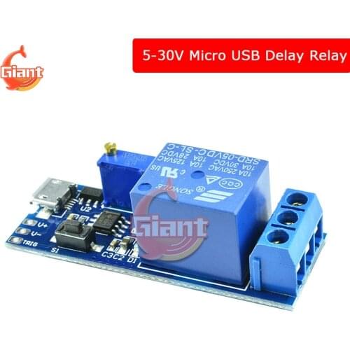 Micro USB Time Delay Relay Timer Control Trigger Delay Conduction Relay Switch Module Timing Relay Power Adjustable Wide Voltage