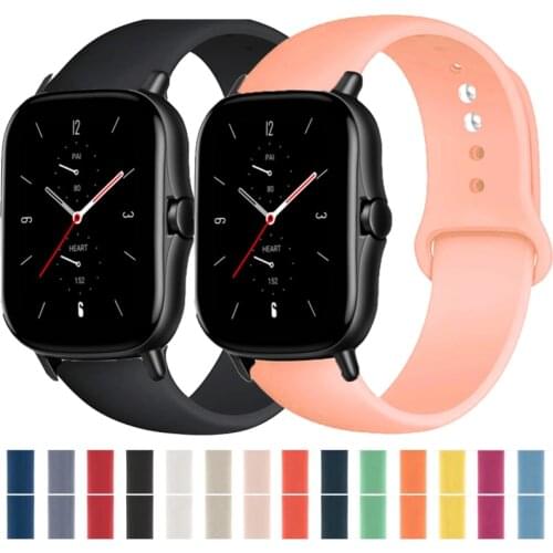 20mm/22mm Silicone band For Amazfit GTS/2/2e/GTS2 Mini/GTR 42mm/47mm/GTR2/2e/stratos 2/3 Sport Watch Bracelet Amazfit bip strap