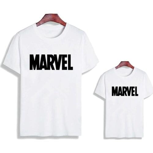Marvel The Avengers Famliy Look Tshirt Casual Funny Children T Shirt Graphic Adult Unisex Top Tee Baby Girl Boy T-shirt
