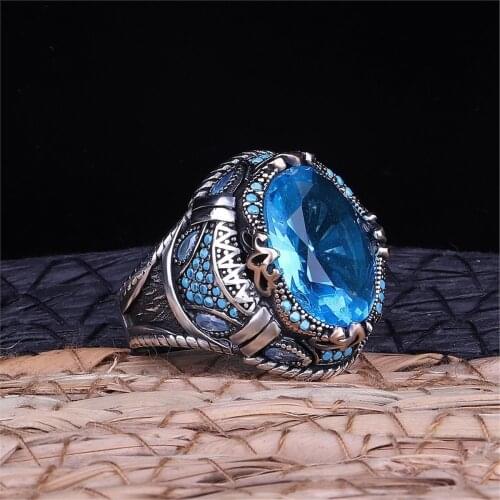 Aqua Cz 925 Sterling 925 K Silver Ring