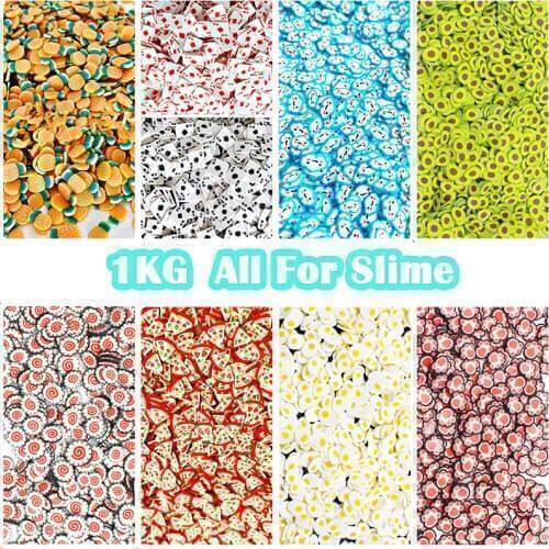 1kg Slime Fruit Slices Additives Slime Charms Filler For Fluffy Mud Toys Nail Art Beauty Supplies Accessories Toys